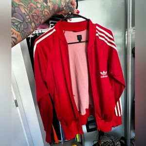 Red ADIDAS track jacket - Size: M